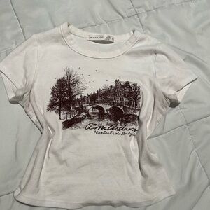 White Graphic Baby Tee